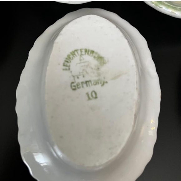 Antique Leuchtenburg Porcelain Celery Serving Saucers Made in Germany Set of 5 - Picture 4 of 4